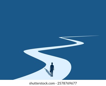 Leader, Vision ,Businessman walking on the path to business opportunities