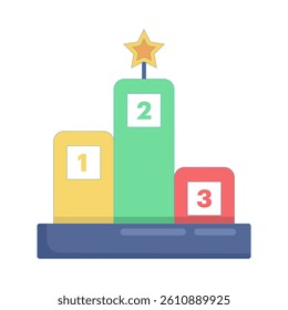 Leaderboard Concept. Sports and Games Symbol. Vector Flat Icon Design Illustration on White Background