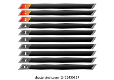 Leaderboard design with 10 rows on black background