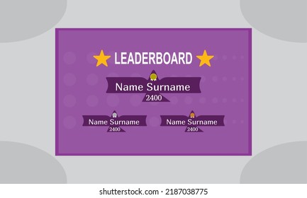 leaderboard design template. game leaderboard abstract
