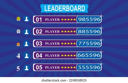  Leaderboard Design Template. Game Leaderboard Abstract