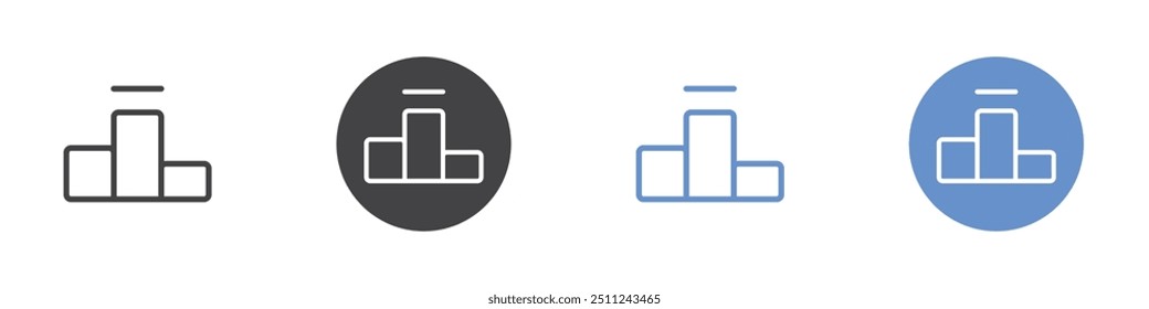 Ícone de quadro de líderes Conjunto plano em preto e branco