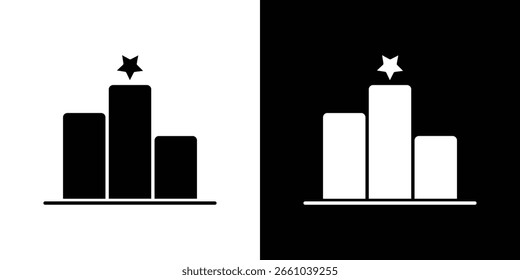 Leaderboard icon in flat version on black and white background