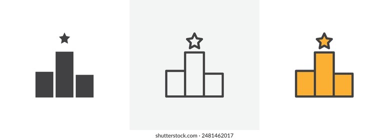 Leaderboard icon symbol collection on white background.