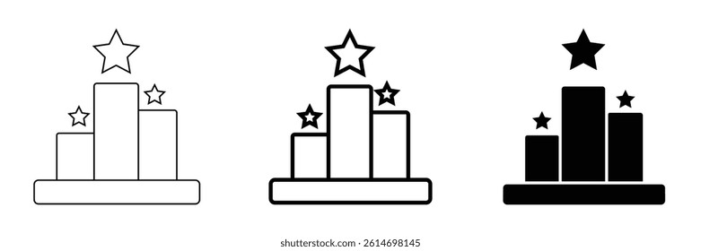 Leaderboard icons in flat style. line art. vector illustration 