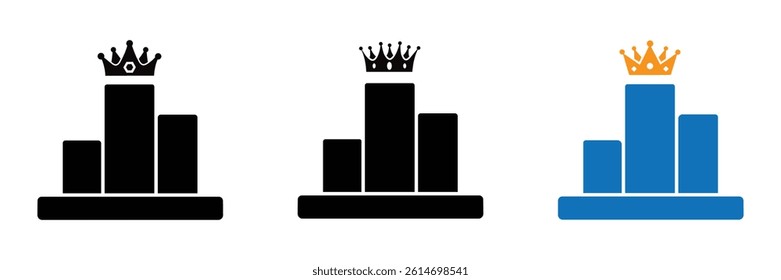 Leaderboard icons in flat style. line art. vector illustration 