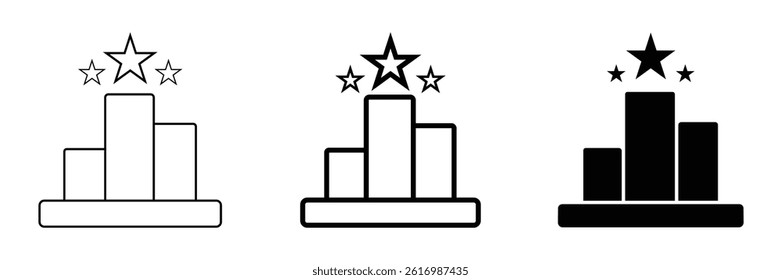 Leaderboard icons in flat style. line art. vector illustration 