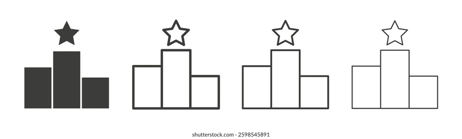 Leaderboard line icon vector illustration set.