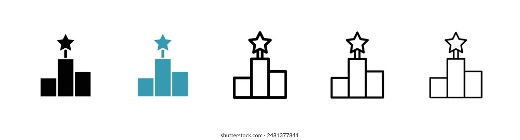 Leaderboard line icon vector set.