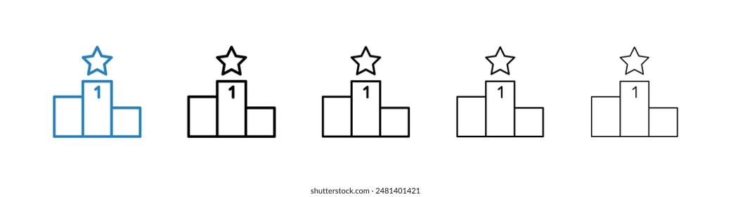 Leaderboard liner icon vector set.