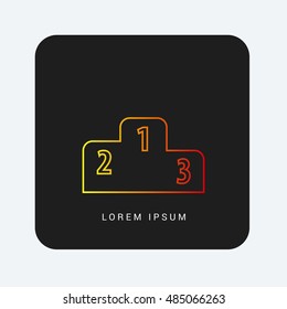 Leaderboard Red & Orange gradient attractive line thin icon / logo design