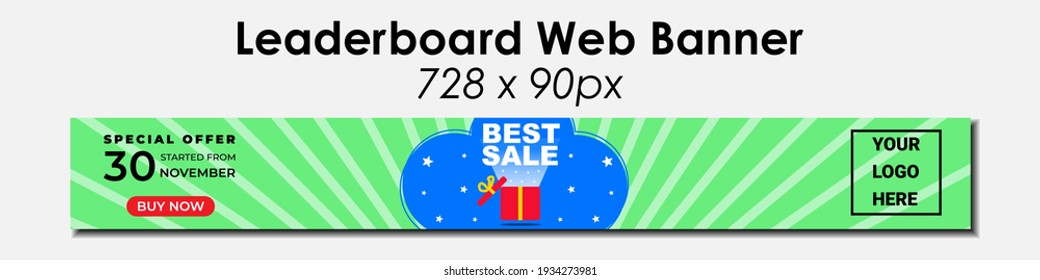 Leaderboard Sale Web Banner Template. 