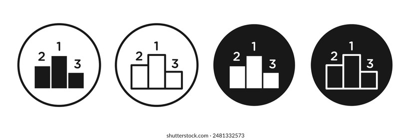 Leaderboard vector icon set black filled and outlined style.