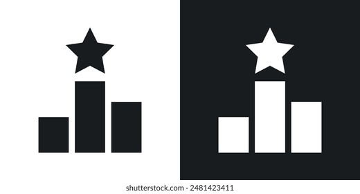 Leaderboard vector icon set in black color.