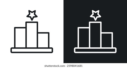 Leaderboard vector icon set in black and white color.