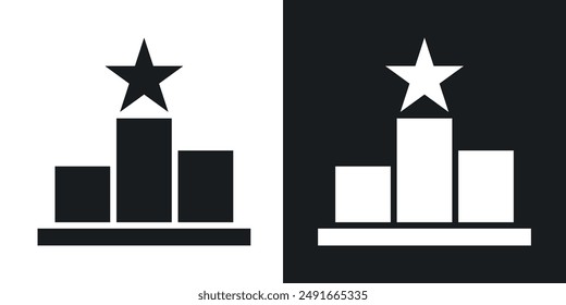 Leaderboard vector icon set in solid style.