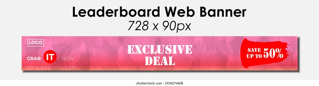 Leaderboard Web Banner Template. Easily Editable with layers.