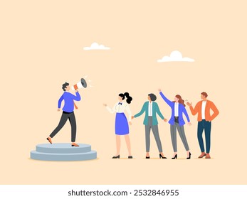 Leaders announce and guide the work direction to be in the same direction