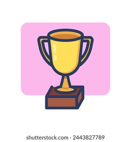 Icono de línea delgada de copa de líderes. Competencia, victoria, campeonato, recompensa. Concepto de triunfo o logro. Elemento de símbolo de ilustración vectorial para diseño web y aplicaciones