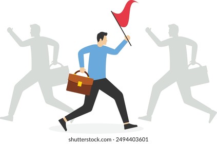Leaders and ideas that differ from others, Vector illustration in flat style

