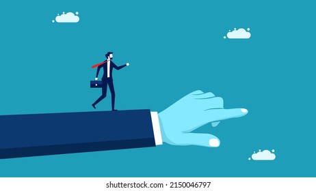 Leaders pointing in the direction of success. Business decisions or leadership. business advice