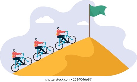 Leaders for success in career or business. Teamwork success can refer to achieving goals.

