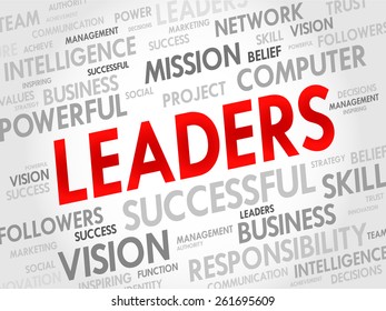 LEADERS word cloud, business concept