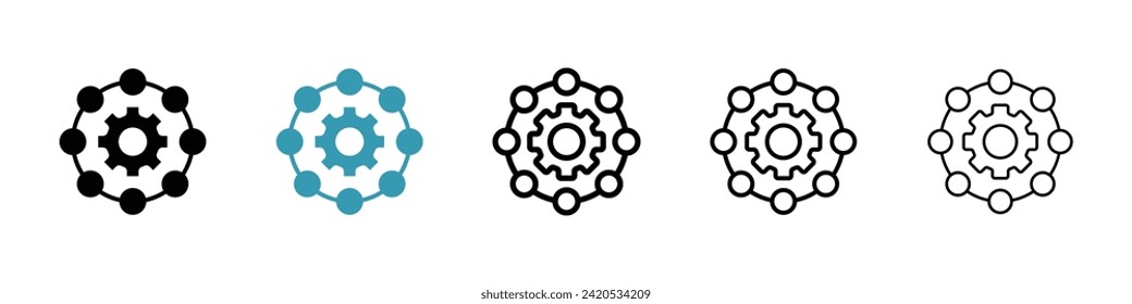 Leadership Abilities Vector Icon Set. Expertise Proficiency Administration Professional Growth vector symbol for UI design.