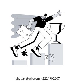 Leadership abstract concept vector illustration. Business leadership, managing skills, leader training plan, coaching, personal quality, attitude development, executive position abstract metaphor.