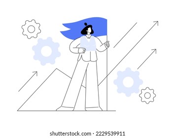 Leadership abstract concept vector illustration. Business leadership, managing skills, leader training plan, coaching, personal quality, attitude development, executive position abstract metaphor.