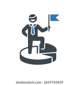 Leadership Achievement Icon Isolated On White Background