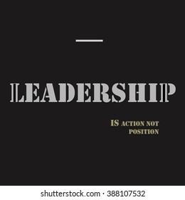 Leadership Action Not Position Stock Vector (Royalty Free) 388107532 ...