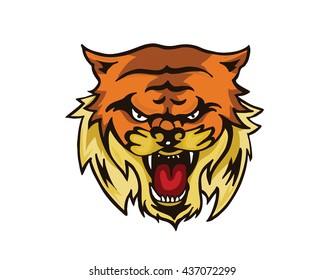 Leadership Animal Logo - Aggressive Tiger Leader Character