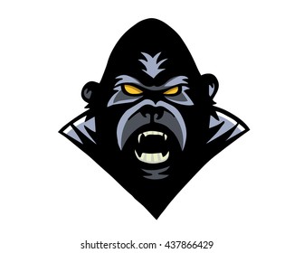 Gorilla Head Esport Mascot Logo Design Stock Vector (Royalty Free ...