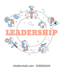 Leadership Banner Concept Icons Vector Illustration Stock Vector ...