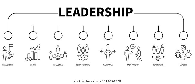 Leadership banner web icon vector illustration concept