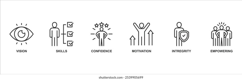 Leadership banner web icon vector illustration concept with icon