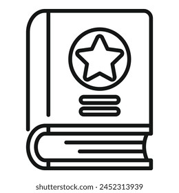 Leadership book icon outline vector. Lecture training. Public success read