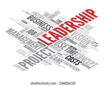 LEADERSHIP business concept in word tag cloud, vector background