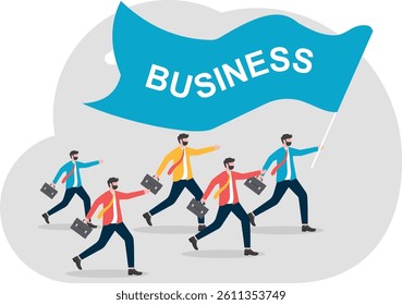leadership business flag, business concept, vector illustration

