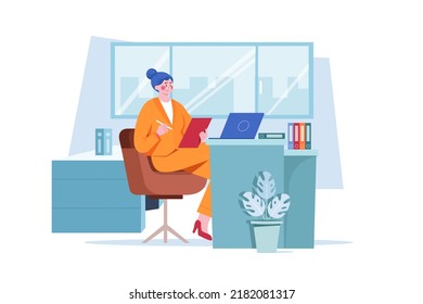 Leadership Career Illustration concept on white background