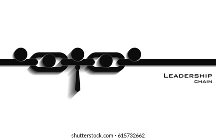 Leadership chain concept, vector