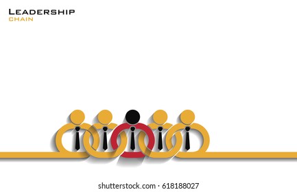 Leadership chain concept, vector