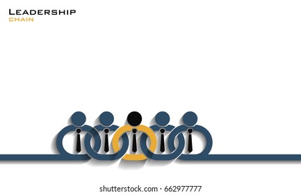 Leadership chain concept, vector