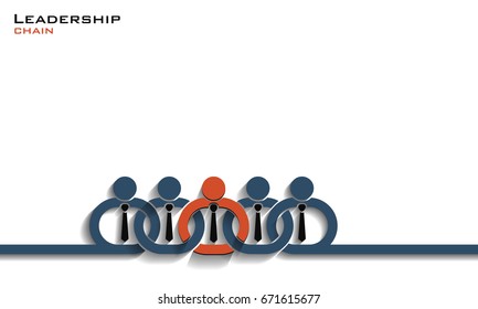 Leadership chain concept, vector