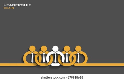 Leadership chain concept, vector