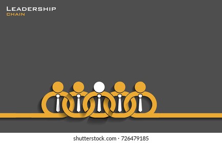 Leadership chain concept, vector