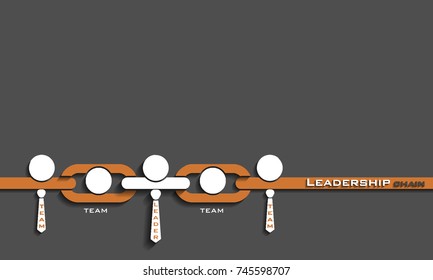 Leadership chain concept, vector