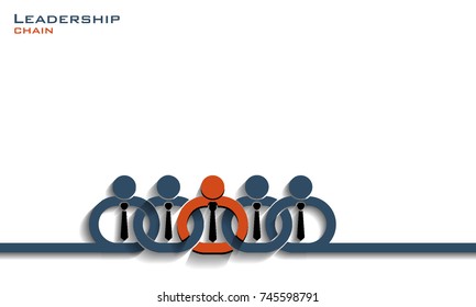 Leadership chain concept, vector