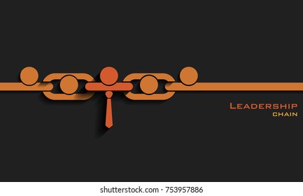 Leadership chain concept, vector